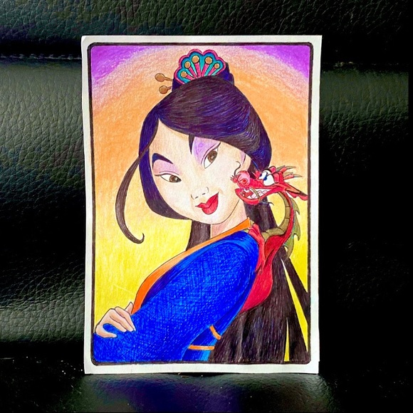 🎉 HOST PICK 🎉 🎊 Hand Drawn Mulan illustration 3.5 inch by 5 inches - Picture 3 of 3